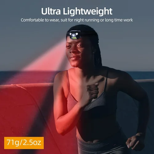 Vista 7 de KunHe Paquete de 2 faros delanteros de luz roja, luz roja y blanca, adecuados para senderismo nocturno, observación de aves, observación astronómica
