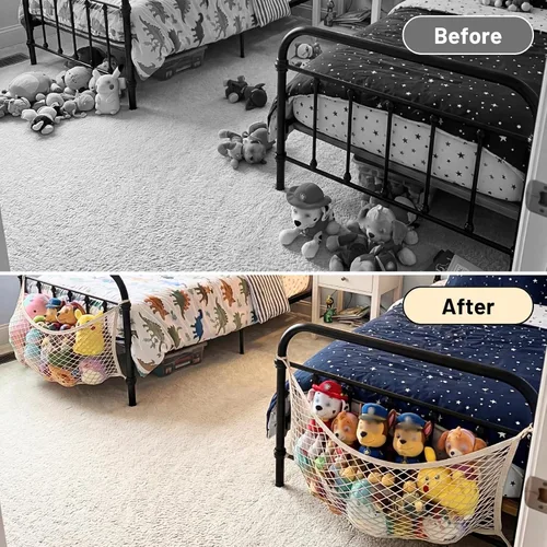 Vista 6 de Red de almacenamiento de animales de peluche para niños, red organizadora de juguetes de noche, almacena cuidadosamente tus animales de peluche, red