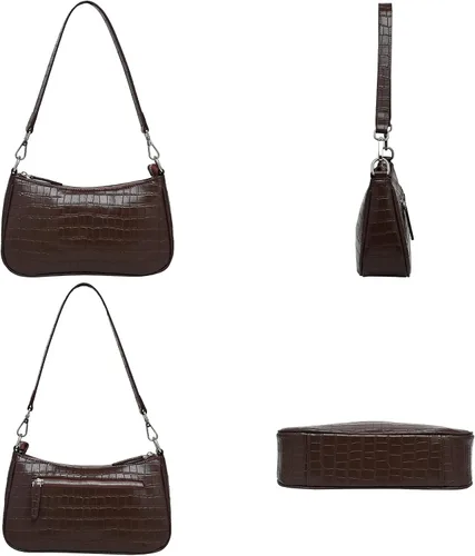 Vista 2 de Las mujeres de cuero genuino pequeño bolso de hombro Crossbody clásico embrague monederos 90s Y2k bolsos