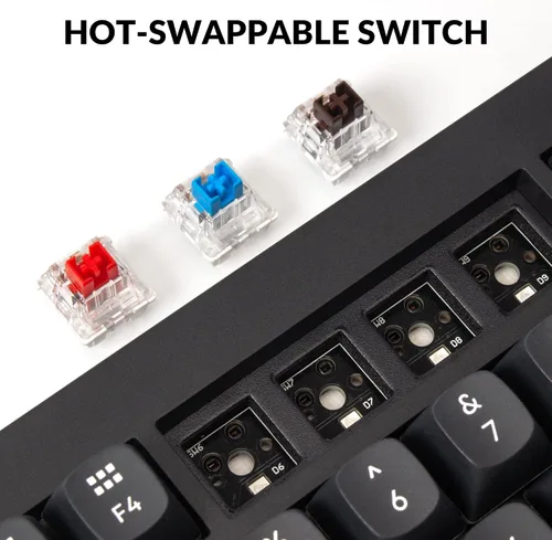 Vista 4 de Keychron V1 - Pomo de teclado mecánico personalizado con cable 75 de diseño QMKVIA programable con teclado intercambiable en caliente interruptor