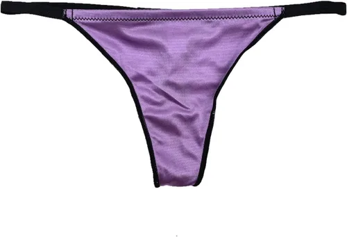 Vista 5 de Colorful Star Paquete de 5 tangas de satén para mujer, con espalda en V