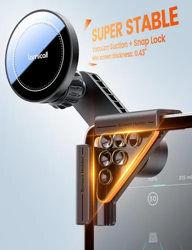 Vista 5 de Lamicall Cargador de montaje de teléfono Tesla para el imán N55 más fuerte