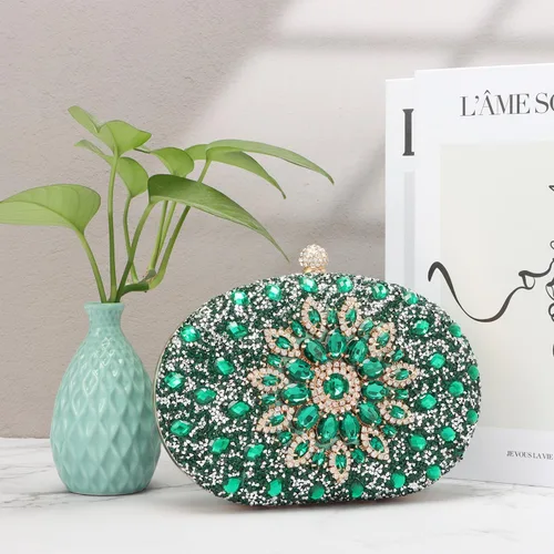Vista 6 de LUI SUI Bolso de mano de noche con diamantes de imitación para mujer, bolsa de mano con diamantes brillantes y brillantes, bolsa de fiesta de boda