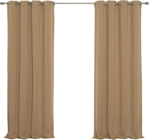 Vista 17 de Best Home Fashion Cortinas opacas con aislamiento térmico, ojales de acero inoxidable y níquel, color rosa bebé, 52 pulgadas de ancho x 63 pulgadas