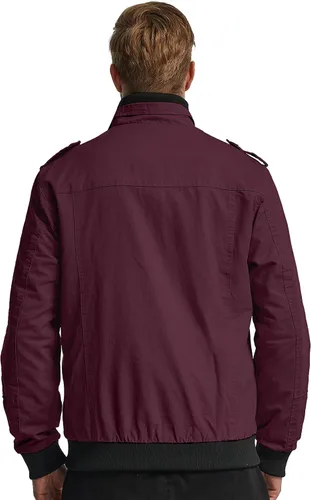 Vista 4 de Wantdo Chamarra rompevientos para hombre con cuello de algodón para hombre.