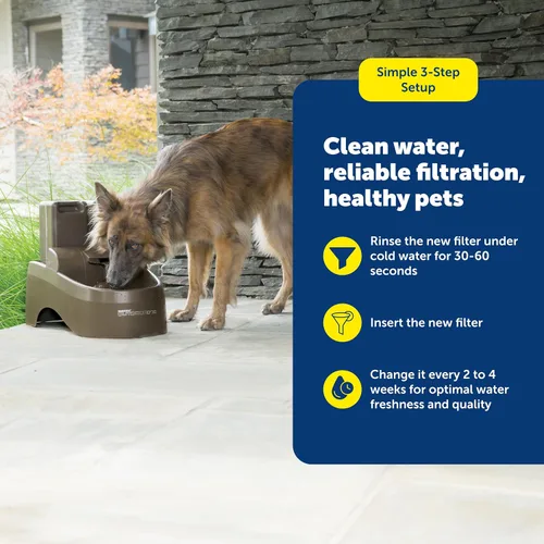 Vista 4 de PetSafe Drinkwell - Kit de filtro de repuesto para fuentes de agua Everflow y exteriores para perros y gatos, el kit contiene 3 filtros de carbono