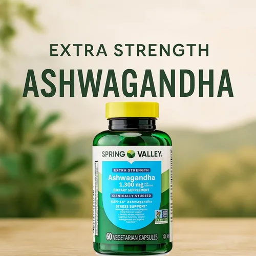 Vista 3 de Spring Valley Ashwagandha - 1300 mg - 60 unidades - Incluye adhesivo