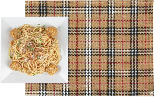 Vista 15 de Restaurantware Juego de 6 manteles individuales rectangulares para mesa de comedor de 16 x 12 pulgadas, a rayas, fáciles de limpiar, de plástico Con