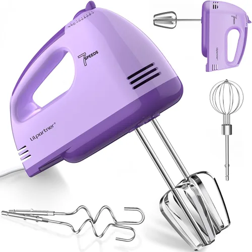 Vista 10 de LILPARTNER Batidora de mano eléctrica, 7* velocidad 5 * 304 accesorios, verde claro