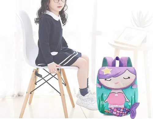 Vista 4 de Bluboon Mochila para niños pequeños para niñas, mochila preescolar 3D, mochila escolar para niños pequeños