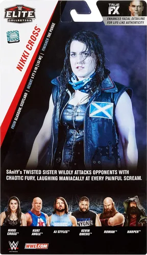 Vista 5 de WWE MATTEL Nikki Cross Elite Collection - Figura de acción de lujo con detalles faciales realistas, equipo de anillo icónico y accesorios