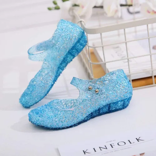 Vista 8 de Amtidy - Zapatos bajos tipo princesa inspirados en disfraces de Frozen, Elsa y reina de nieve, para niñas, sandalias para cumpleaños