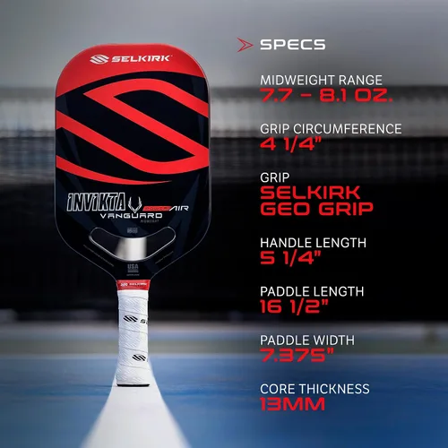 Vista 5 de Selkirk Sport Vanguard Power Air Paletas de pickleball Paleta de pickleball de fibra de carbono Moldeo 360 Proto y perímetro de espuma flexible