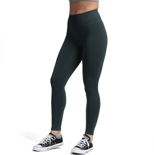 Vista 3 de Aoxjox Leggings sin costuras para mujer, control de abdomen, entrenamiento, gimnasio, fitness, deporte, pantalones de yoga activos