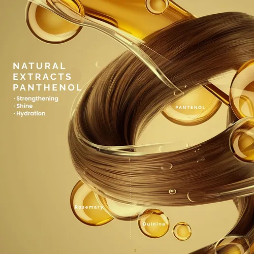 Vista 7 de Pili Natural Hair Tonic contiene extractos de pantenol, romero, quinina, árnica y caléndula que ayudan a fortalecer y nutrir los folículos pilosos