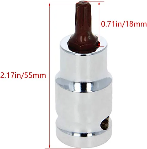 Vista 56 de Utoolmart 1/2" Drive x 0.551 in largo Hex Bit Socket, métrico, S2 y Cr-V acero 1pcs