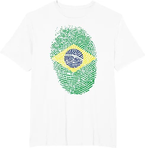 Vista 20 de Camiseta patriótica de la bandera brasileña con huella dactilar Asphalt Grey