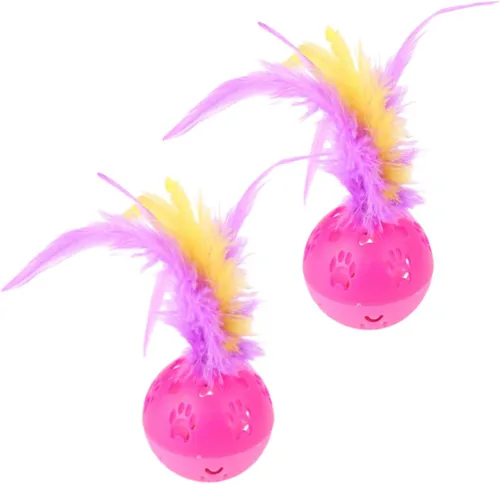 Vista 7 de BeeSpring Pelotas interactivas para gatos de juguete con campana fuerte en el interior (2 unidades, azul)