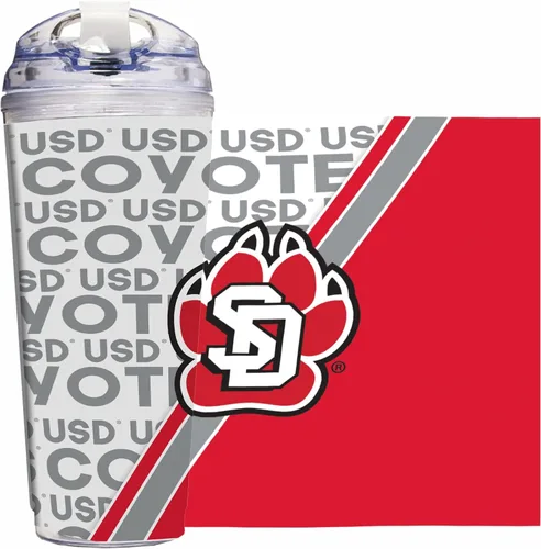 Vista 85 de Rico Industries Taza acrílica NCAA estándar de 24 onzas con tapa con bisagra, taza de doble pared oficialmente licenciada con pajita