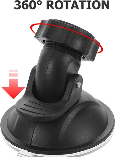 Vista 3 de Soporte de ventosa para cámara de tablero de automóvil con base ajustable de cabeza de bola de 360°, soporte de cámara para espejo retrovisor
