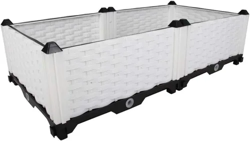 Vista 27 de BAOYOUNI - Juego de jardinera cuadrada para interiores o exteriores, maceta de plástico, caja de cultivo para verduras frescas, hierbas, flores