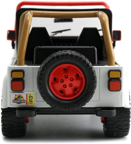 Vista 4 de Jada Jurassic World 1:24 1992 Jeep Wrangler Jurassic World - Auto fundido a presión, juguetes para niños y adultos