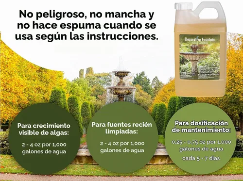 Vista 3 de Fuente de algicida y clarificador - 64oz - Mata e inhibe todo tipo de crecimiento de algas, formulado para estanques pequeños y características