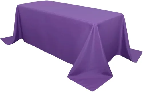 Vista 34 de Your Chair Covers - Mantel rectangular de poliéster sin costuras de alta calidad de 60 pulgadas de ancho x 102 pulgadas de largo - Negro - Mantel