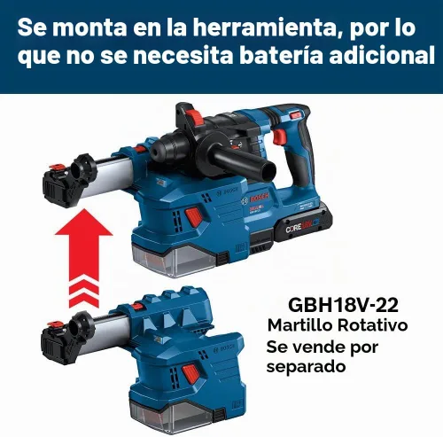Vista 5 de BOSCH GDE18V-12N SDS-plus® 1/2" Accesorio de recolección de polvo