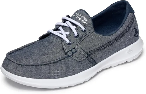 Vista 9 de Skechers Zapatos planos GO Walk Lite Isla para mujer Negro/Blanco