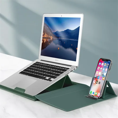 Vista 4 de IVY 11 12 pulgadas portátiles portátiles fundas con bolso portátil soporte para teléfono portátil bolsa de almacenamiento alfombrilla de ratón