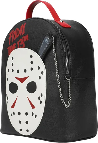Vista 5 de Friday The 13th Jason Mask - Mini mochila de 11 pulgadas con carnicero extraíble, Multi colorido, Personalizado