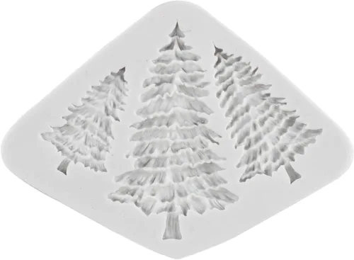 Vista 6 de Sijiangmold Molde de silicona para pastel de árbol de Navidad para decoración de pasteles de Navidad, decoración de cupcakes, caramelo de chocolate