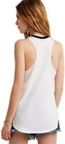 Vista 2 de VOGUE CODE Camisola con estampado de lengua para mujer, camiseta sin mangas, chaleco en forma de I