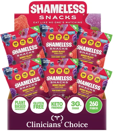 Vista 12 de Shameless Snacks Sweet & Sour All-Stars, paquete de variedad de caramelos de gomitas ácidos, saludable, vegano, sin gluten, bajo en azúcar
