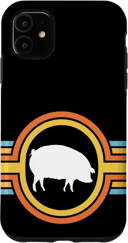 Vista 8 de Pig - Farm Farming Piglet Piggy Hog Swine Cute 70s Retro Case for iPhone 17