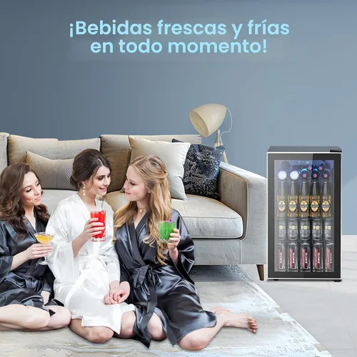 Vista 5 de Electactic Enfriador de vino para 26 botellas de 130 latas, pequeño gabinete independiente con puerta de vidrio de control de temperatura de 32 ℉ a