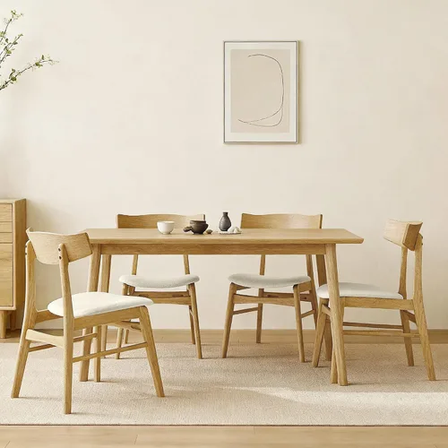 Vista 14 de KISLOT - Juego de 2 sillas de comedor de madera, sillas de cocina tapizadas, originales