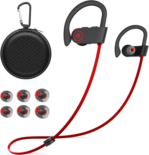 Vista 10 de JOYWISE Auriculares Inalámbricos Bluetooth 16H Tiempo de Reproducción Auriculares con Micrófono Estéreo Intrauditivos, IPX7 Impermeables Deportivos