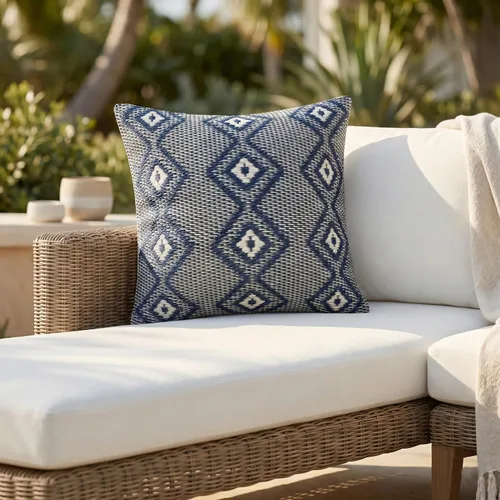 Vista 18 de Fab Habitat Almohada de plástico reciclado prémium para exteriores, impermeable, resistente a la decoloración, a rayas, patio, porche, terraza