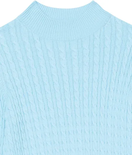 Vista 6 de Tienda Essentials Suéter ligero de manga larga con cuello alto falso para mujer