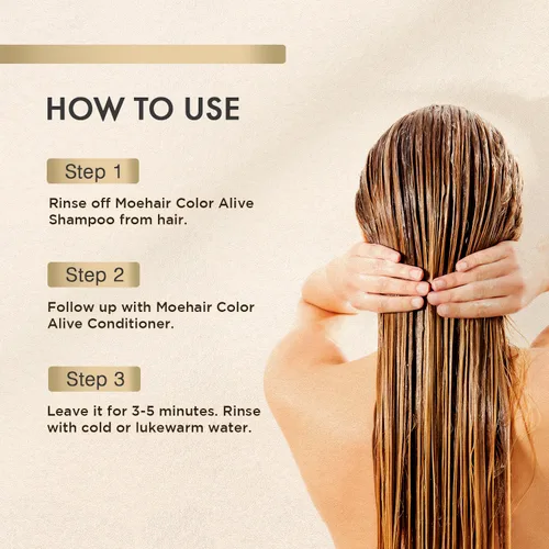 Vista 5 de MOEHAIR Acondicionador Color Alive Hidratante y nutritivo Acondicionador para cabello teñido Acondicionador sin parabenos ni sulfatos Reduce