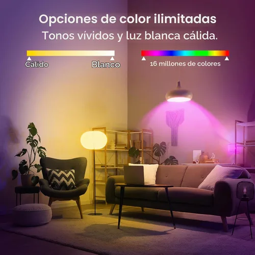 Vista 4 de Geeni PRISMA 1050 - Bombilla LED inalámbrica multicolor Wi-Fi (2700K): LED regulable, A21, equivalente a 75 vatios: funciona con Alexa y Google