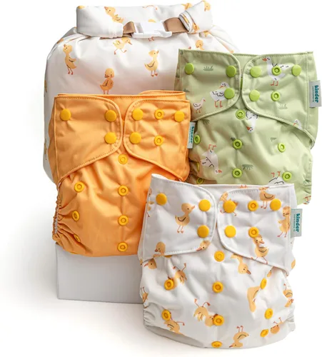 Vista 31 de Big Adventure Kinder - Juego de 5 pañales de tela reutilizables para bebé, estilo de bolsillo, jersey atlético que absorbe la humedad, insertos