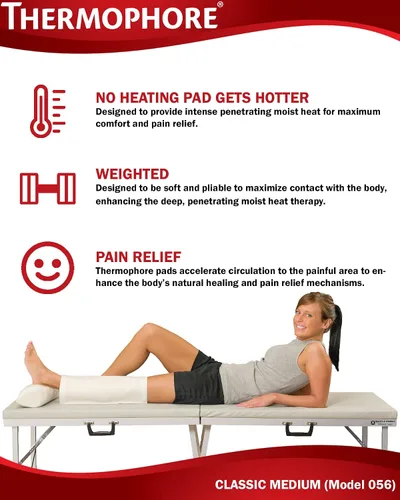 Vista 3 de Thermophore Paquete de calor húmedo clásico, diseñado para proporcionar calor húmedo intenso para aliviar el dolor, calambres musculares y rigidez
