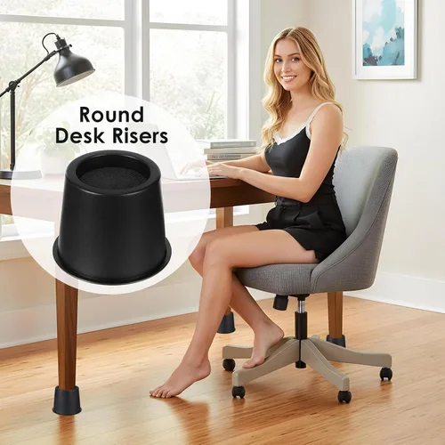 Vista 3 de 6 elevadores de cama, elevadores de muebles de 3 pulgadas, elevadores de cama ajustables con soporte de hasta 2,204.6 lbs para mesas, sofás, camas