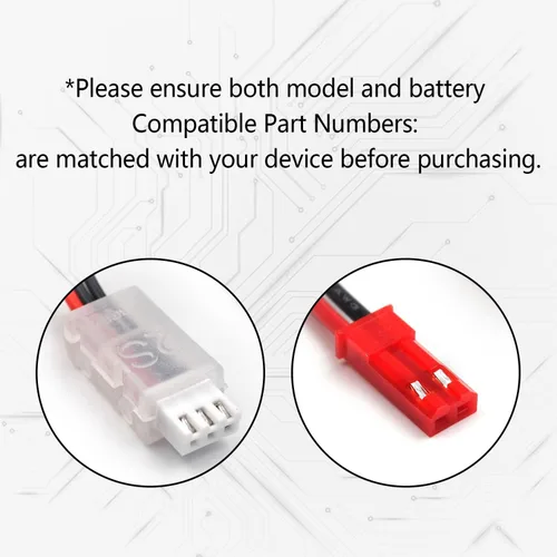 Vista 4 de Paquete de 2 baterías Li-Po 2S de alta descarga 35C 7.4V 1100mAh con enchufe JST para vehículos WLtoys A949 A959 A969 A979 K929 y 1/10 1/16 1/18 RC