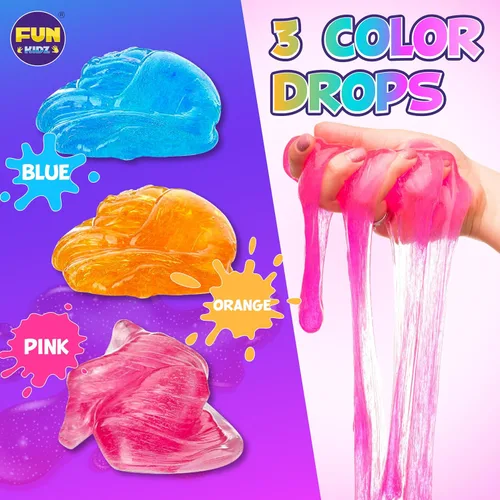 Vista 6 de 35.16 OZ FL (1040 ML) de Slime Transparente para Niños de 6 a 12 años, FunKidz, Juego de Slime de Cristal de Agua Prefabricado de 4 Paquetes, Juego