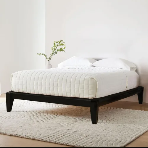 Vista 11 de Main + Mesa Yume - Cama moderna de plataforma de madera maciza con carpintería japonesa, acabado negro, tamaño Queen
