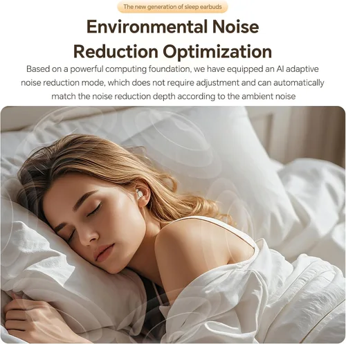 Vista 3 de Xmenha Mini auriculares invisibles para dormir de lado, auriculares inalámbricos Bluetooth para dormir, auriculares pequeños con cancelación